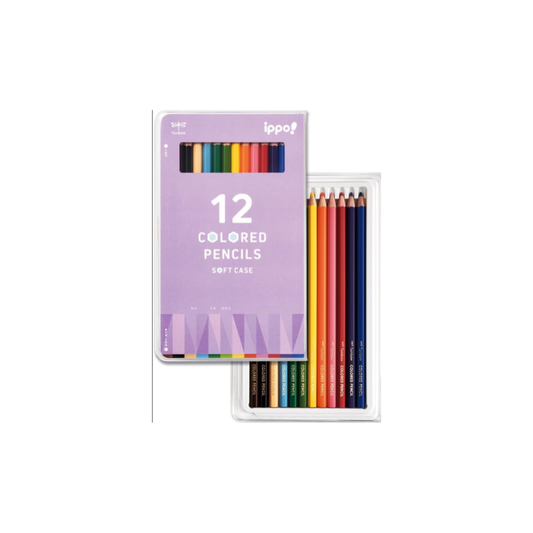 Tombow Colored Pencils, 12 Colors, For Elementary Students, Hexagonal Shank, Lightweight, Soft Case, ippo! Purple CY-KB0112C