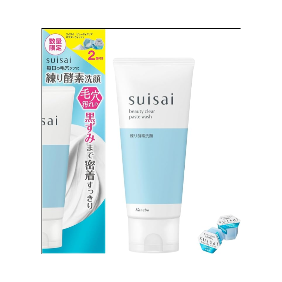 Suisai Beauty Clear Paste Wash, Set 1, Clear Green Floral Scent, Enzyme Kneaded Face, Pores, Clear Moisture Ingredients, Beauty Moisturizing Ingredients, Face Wash