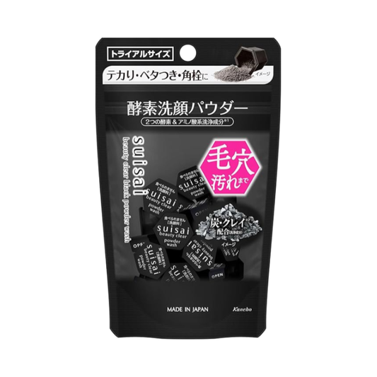 Suisai Beauty Clear Black Powder Wash (Trial) Enzyme Face Wash Single Item 0.4 g x 15 Pieces | Pores, Blackheads, Dirt, Corn Plug, With Coarse, Old Skin Care