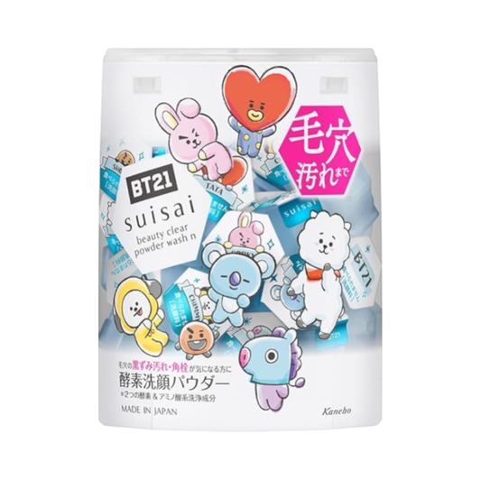 Suisai Beauty Clear Powder Wash N BT21 Enzyme Facial Washing Powder, Single Item, 0.4 g x 32 Packs