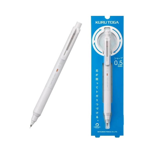 Kurutoga KS 0.5 mm (Light Gray) M5KS1P.37 K U R U T O G A LIGHT GREY | Mechanical Pencil, Keeps the Lead Together, Fine Letters, No Shake, With Eraser, u n i Mechanical Pencil, Original Logo Packaging