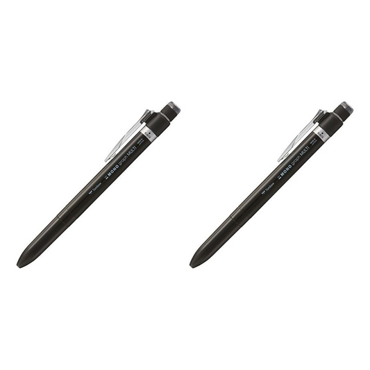 Tombow CPA-161C Pencil, Multifunction Pen, 2&S+Eraser, Mono  Monograph Multi, Black (x2)