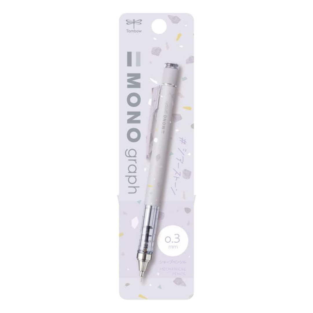 Tombow Mono Graph Mechanical Pencil, 0.3mm, Sheer Stone, Limited Pencil, Women's, Stationery, Light Color, Stone Pattern, Yurukawa, Adult DPA-143_Pale Purple 4186