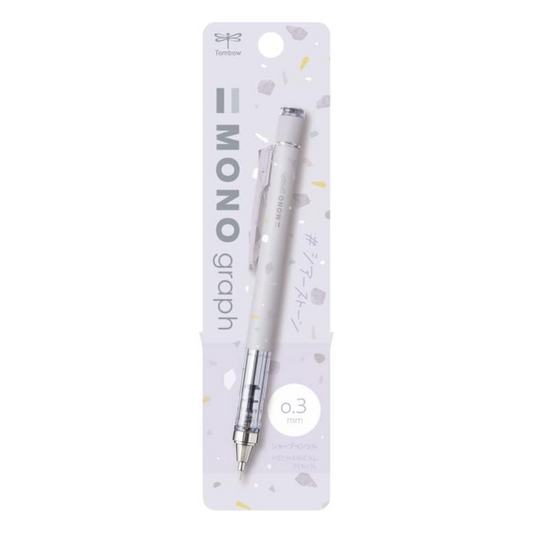 Tombow Mono Graph Mechanical Pencil, 0.3mm, Sheer Stone, Limited Pencil, Women's, Stationery, Light Color, Stone Pattern, Yurukawa, Adult DPA-143_Pale Purple 4186