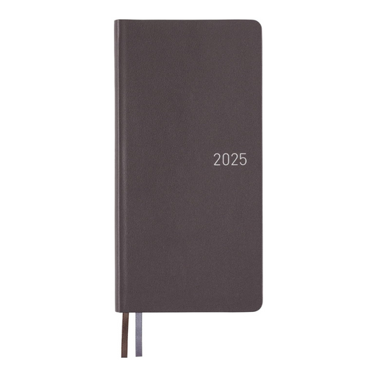 Hobonichi 2025 Weeks, English Version, Fine Classic/Steel Gray, Beginning in January, Weekly Notebook, Weekly Left, Slim Vertical1