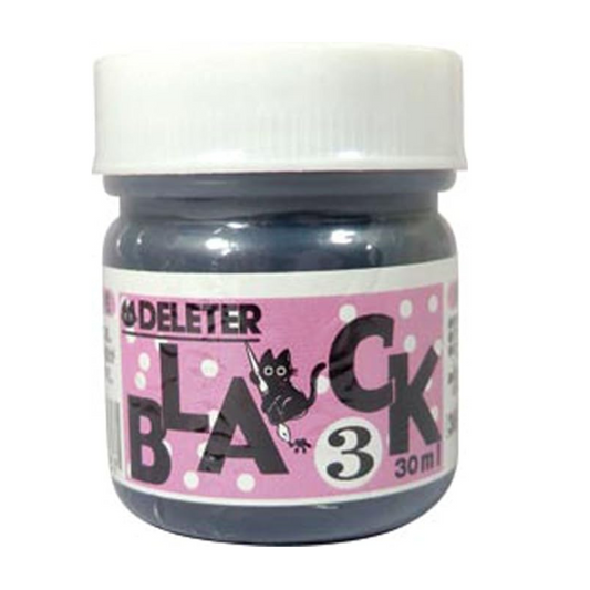 Deleter Manga Ink - 30 ml Bottle - Black 3 (Waterproof with Matte Finish)