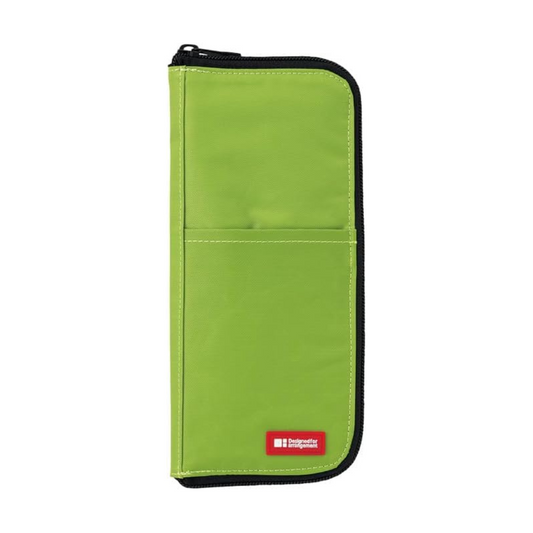 Lihit Lab A7652-6 Flat Pen Case, Yellow-Green