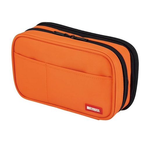 Lihit Lab A7555-4 Pen Case, Book Type, Double, Orange