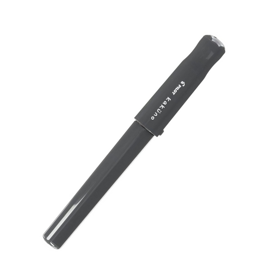 Pilot Kakuno Medium-Nib Fountain Pen, Black Body Gray Cap Body (FKA-1SR-GYM)