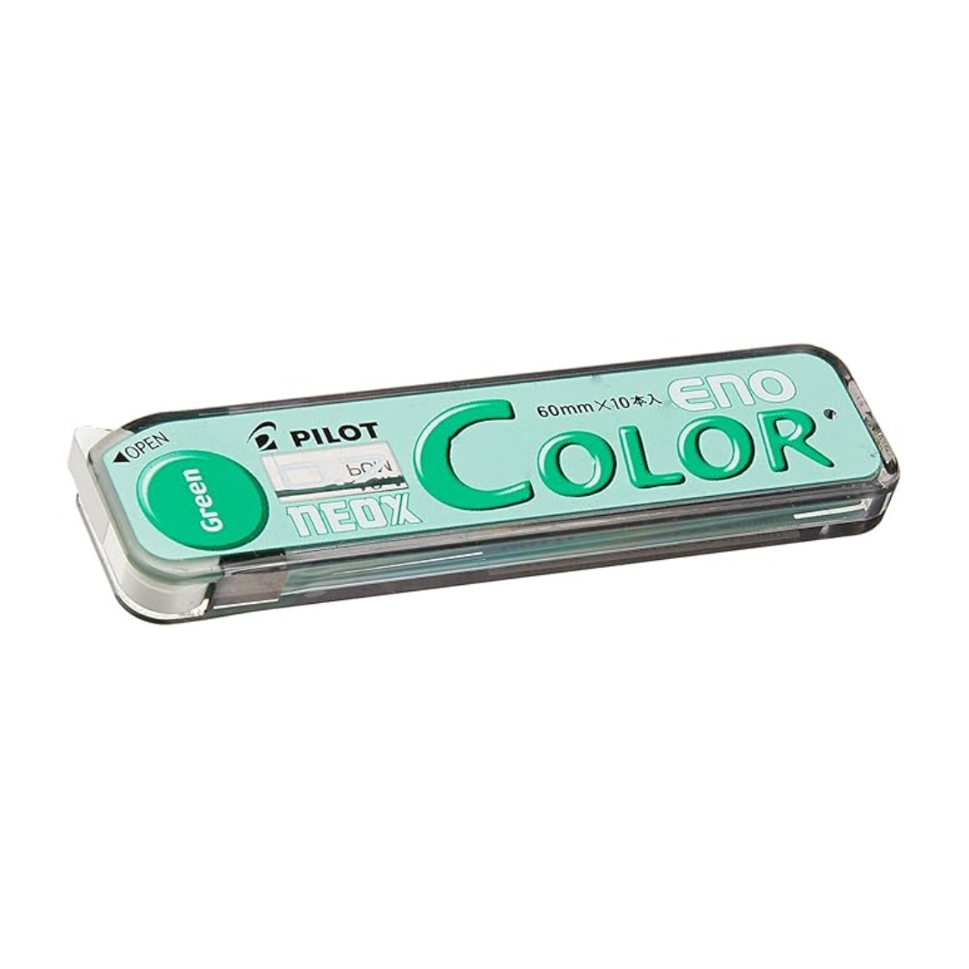 Pilot Color Mechanical Pencil Lead Eno, 0.7mm, Green, 10 Leads (HRF7C-20-G)
