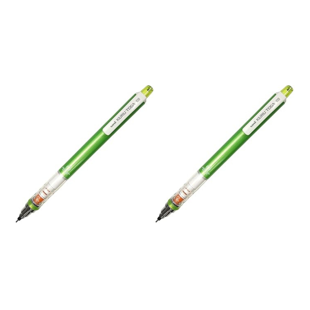 Uni Kurutoga Mechanical Pencil Standard, 0.5mm, Green (M54501P.6)(2-Pack)