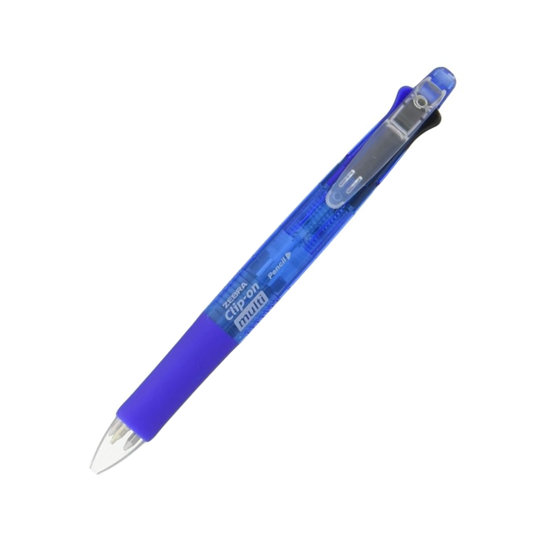 Zebra B4SA1 Clip-on multi Multifunctional Pen (0.7mm Black, Blue, Red and Green + 0.5mm mechanical pencil) - Blue Barrel