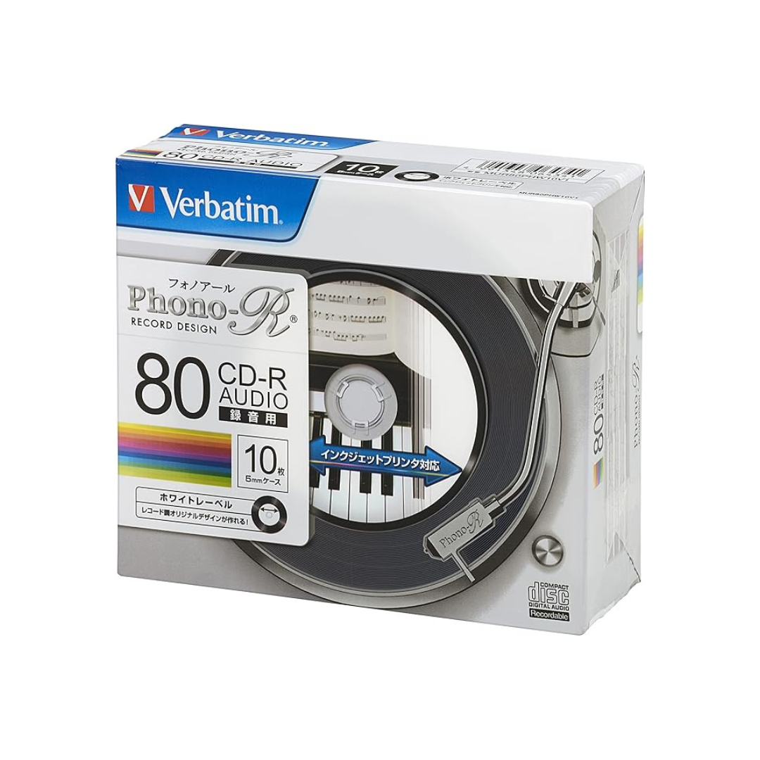 Verbatim Music For CD-R mur80phw10 V1 (Phono – R/1 – 24 X Speed/10 Pie ...
