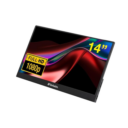 Verbatim 1080P 14-inch Full HD Mobile Monitor (Game Console/PC Compatible/HDMI/Type-C/Speaker Included)