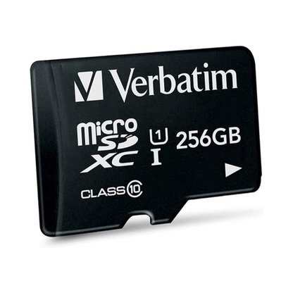 Verbatim MXCN256GJVZ5 MicroSD 256GB Up to 90MB/s UHS-1 U1 Class 10 Secure Domestic Support with I-O Data Devices for Smartphone and Tablet Photo and Video Storage