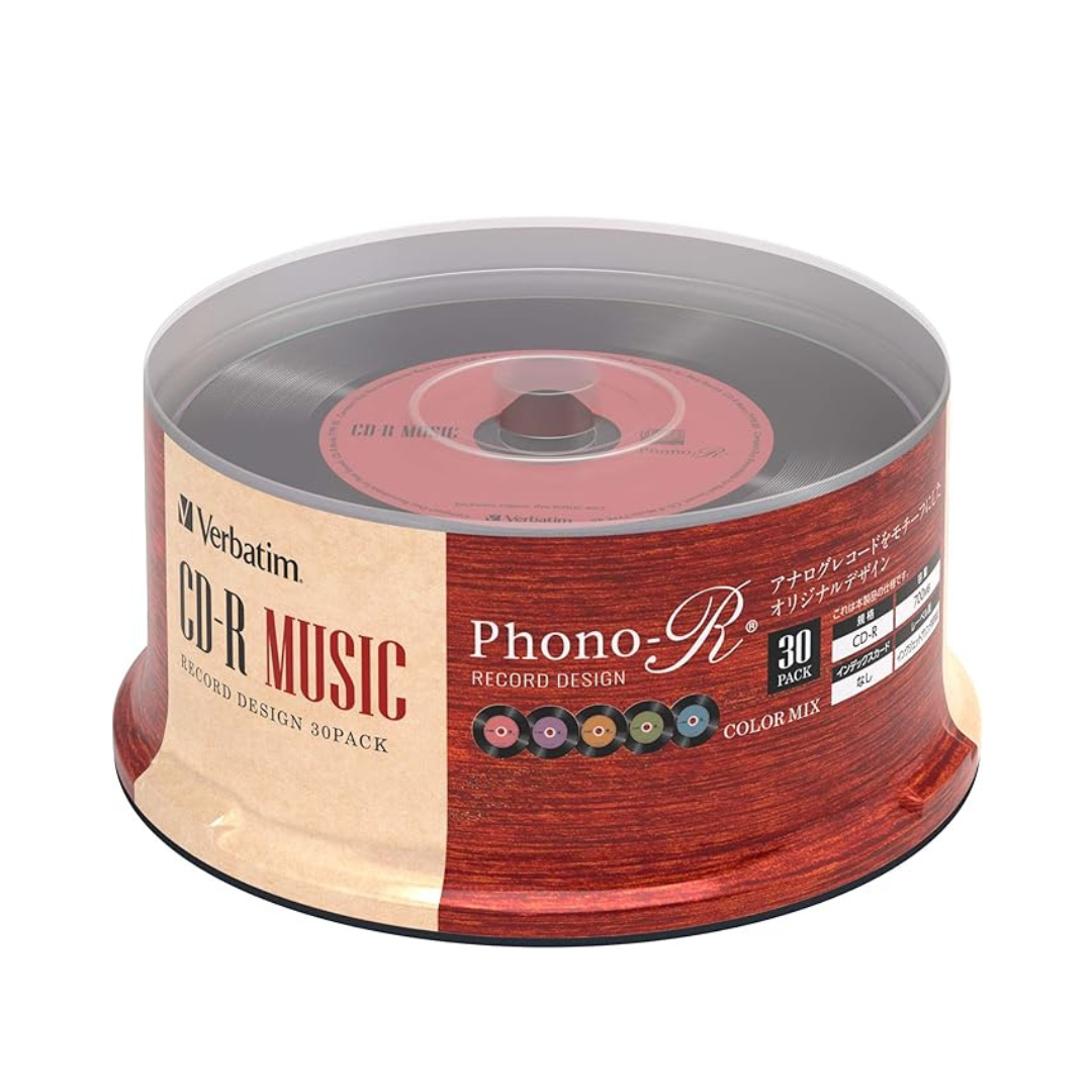 Verbatim AR80FHX30SV7 Verbatim Music CD-R Record Design, 80 Minutes, 30 Sheets, Color MIX, Phono-R
