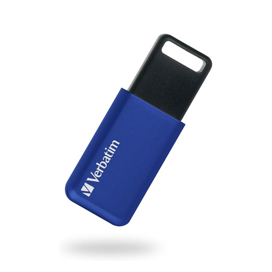 Verbatim USB SLM64GBV1 64GB USB 3.1 (Gen1) Slide Type USB Flash Drive with Strap Hole, Blue