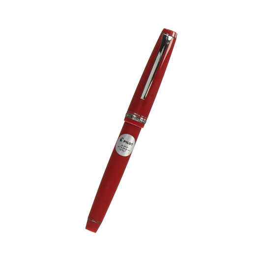Pilot Falcon Collection Fountain Pen, Red with Rhodium Accents, Blue Ink, Soft Extra Fine Nib (71620)