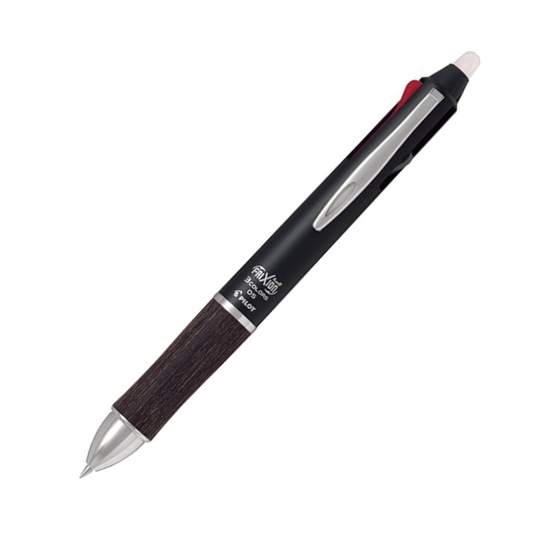 Pilot P-LKFB-60UF-GY Friction Ball 3 0.5 Ballpoint Pen, Erasable, 3-Color, Gray, Wood