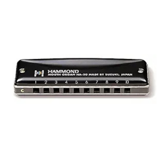 Suzuki HA-20-LF Promaster Hammond Professional 10-Hole Diatonic Harmonica, Key of F Low
