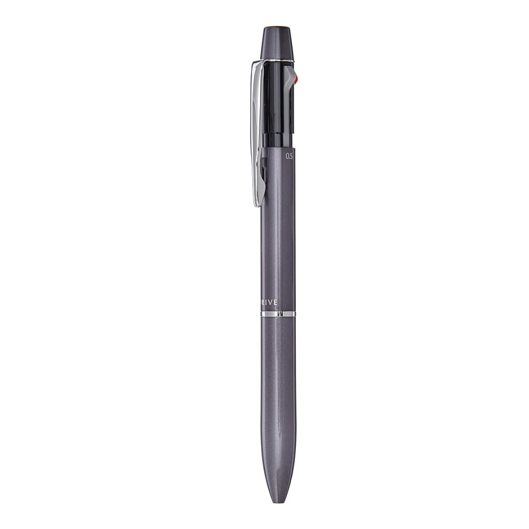 Pilot BKHD-250R-GY Multi-Pen 2+1 Acro Drive, Black/Red Ballpoint Pen & 0.5mm Mechanical Pencil, Gray