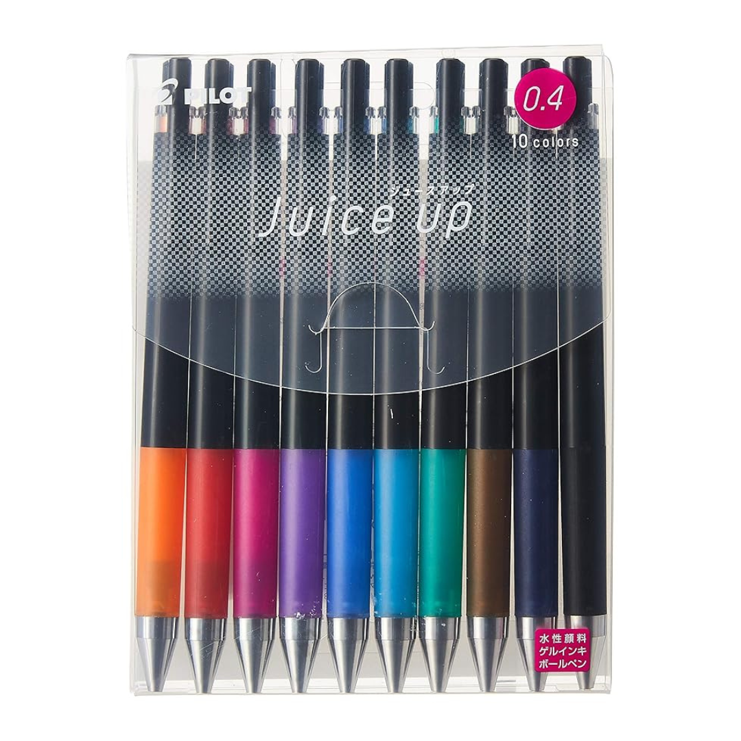 Pilot Knock Gel Ink Extra Fine Ballpoint Pen, Juice Up 04, 10 Color Assorted (LJP200S4-10C)