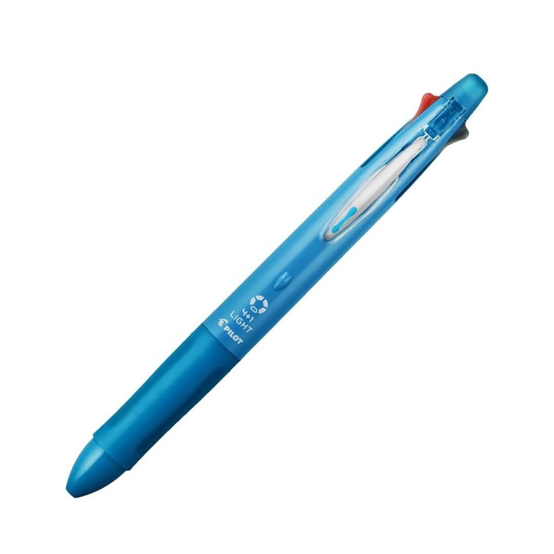 Pilot Mult Function Pen 4+1 Light, 0.7mm Ballpoint Pen, 0.5mm Mechanical Pencil, Clear Blue (BKHL-50R-CL)