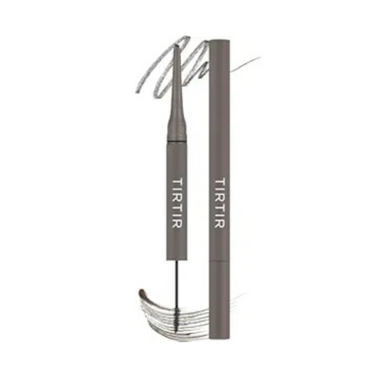 TIRTIR 2-in-1 Skinny Brow Pencil & Brow Mascara, 0.8 mm Width (01 ASH GRAY)