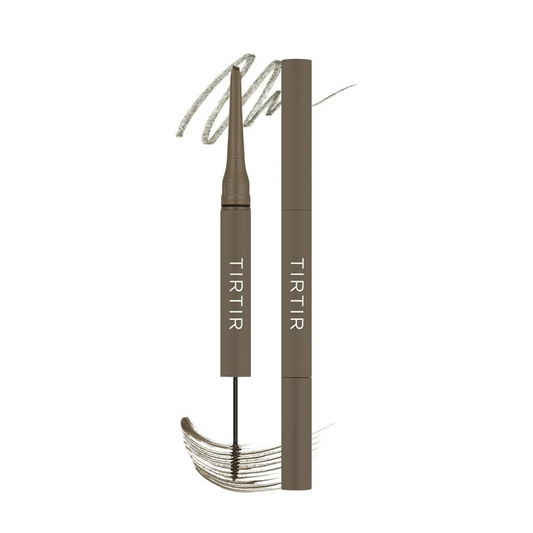 TIRTIR 2-in-1 Skinny Brow Pencil & Brow Mascara, 0.8 mm Width (02 ASH OLIVE)