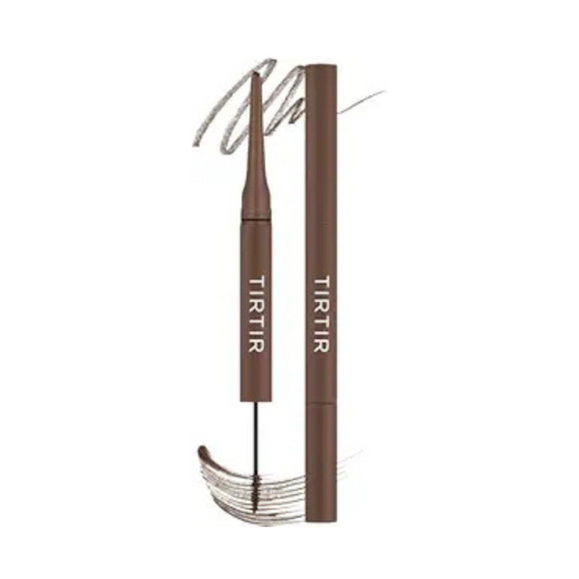 TIRTIR 2-in-1 Skinny Brow Pencil & Brow Mascara, 0.8 mm Width (05 ASH BROWN)