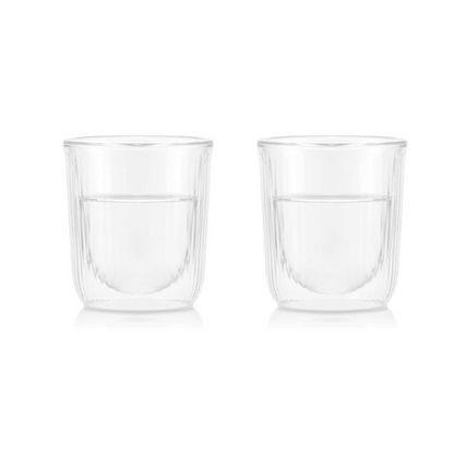 BODUM 12124-10 Glass Cup Tumbler Douro Double Wall Salmon Glasses, Set of 2, Hot and Cold Insulation