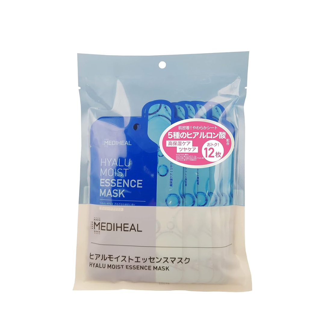 Mediheal Hyal Moist Essence Mask, 12 Masks, Highly Moisturizing Care, Gloss Care