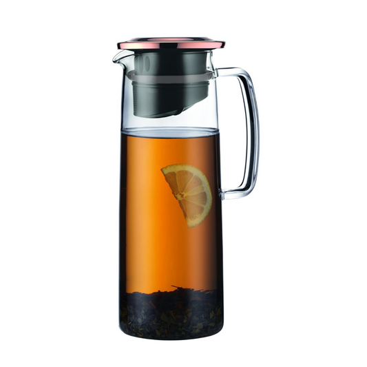 Bodum 11575-18S Biasca Tea Jug Stainless Steel Filter, Glass Beaker, Dishwasher Safe