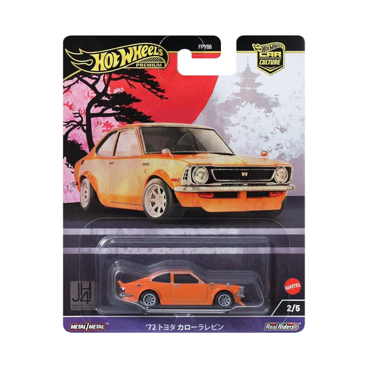Hot Wheels HRV69 Car Culture Japan Historics 4 '72 Toyota Corolla Levin, Toy Vehicle, Mini Car