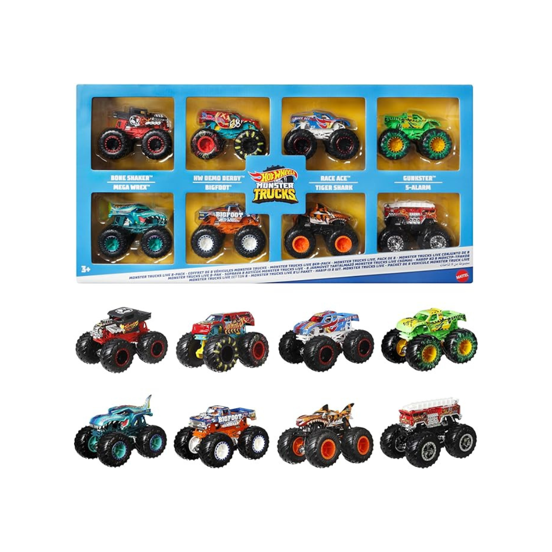 Hot Wheels HDB12 Monster Truck, 8 Pack (Mini Car, Set of 8)