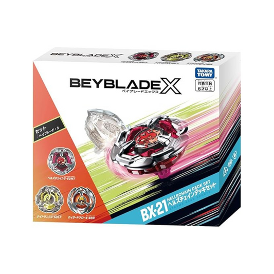 Takara Tomy Beyblade X BX-21 Hellz Chain Deck Set, Metal
