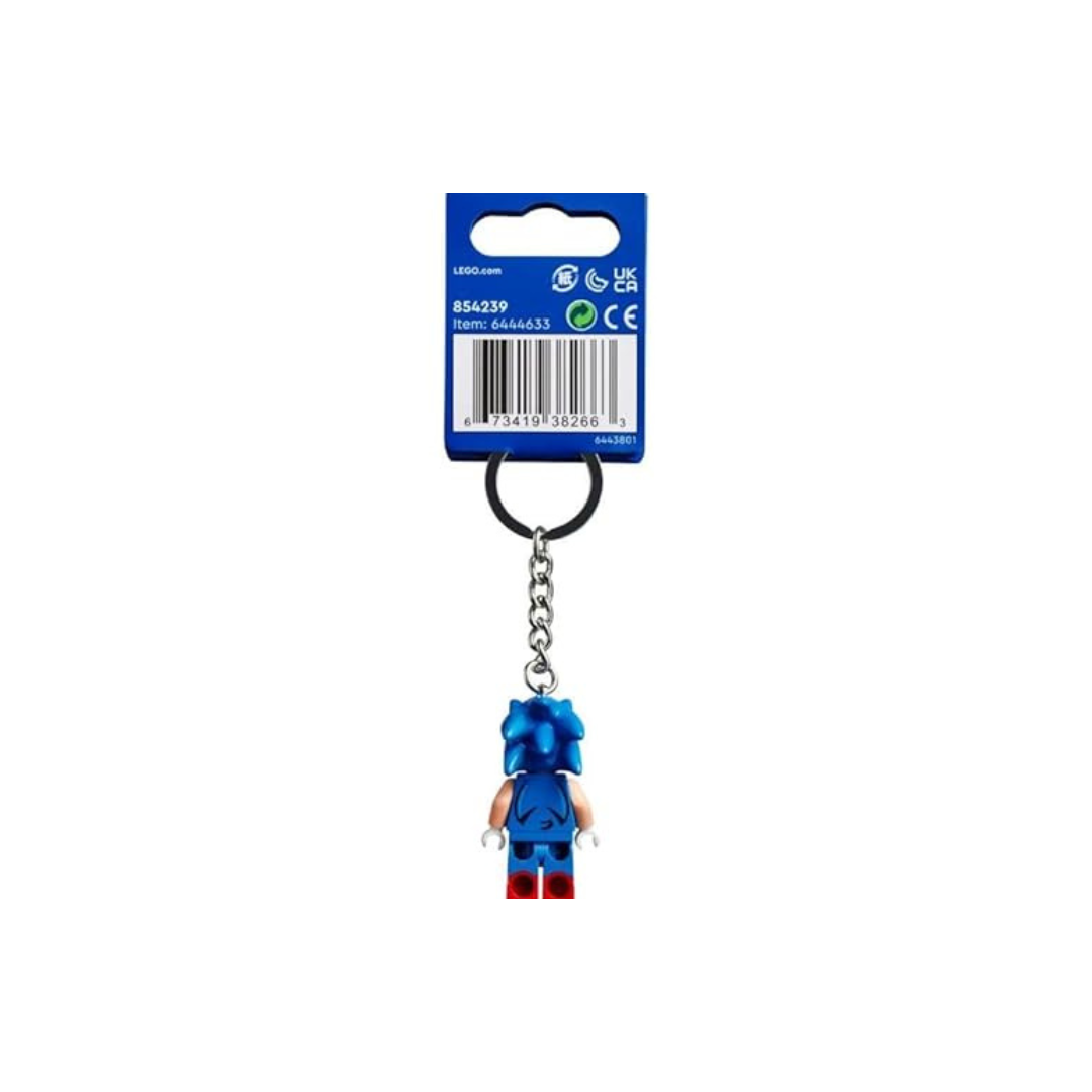 LEGO Key Chain Sonic the Hedgehog Minifigure Keyring Keychain Blue 6-854239, blue