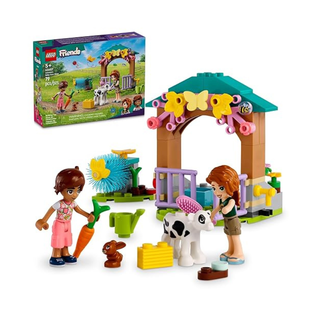 LEGO Friends Autumn’s Baby Cow Shed Farm Animal Toy Playset with 2 Mini-Dolls, Calf and Bunny Figures, Gift for Girls and Boys Ages 5 Years Old and Up, 42607