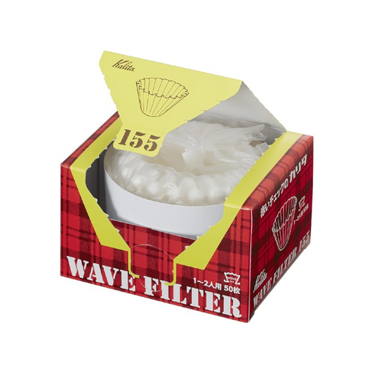 Kalita Wave Series KWF-155 #22211 Coffee Filters, White, Serves 1-2 People, 50 Filters/Box