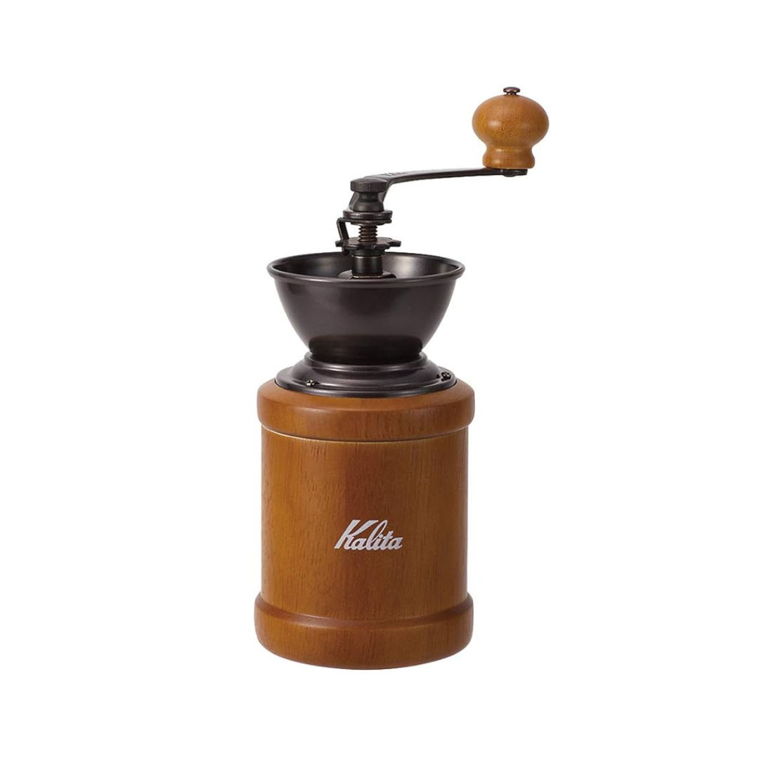 Kalita KH-3AM #42188 Hand-Grind Coffee Mill, Wooden, Durable Cast Iron Cutter, Adjustable Coarseness, Mill, Grinder, Coffee Beginner, Compact, Portable, Mountain Climbing, Cafe, Interior, Retro