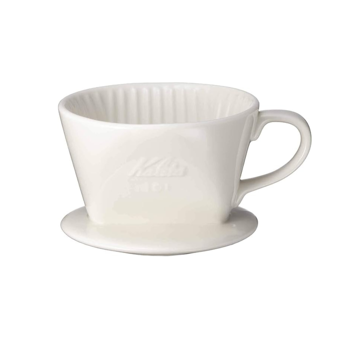 Kalita #01001 101-Roto Ceramic Coffee Dripper, For 1-2 People, Color: White
