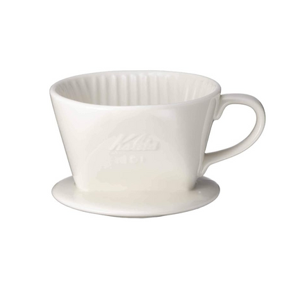 Kalita #01001 101-Roto Ceramic Coffee Dripper, For 1-2 People, Color: White