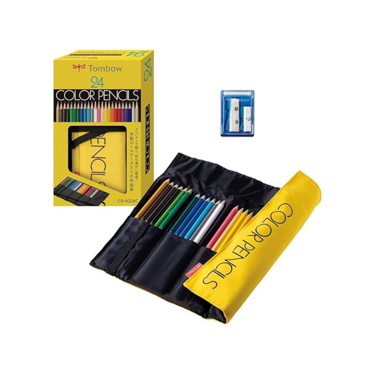 Tombow Colored Pencils In Roll Case With Mini Sharpener