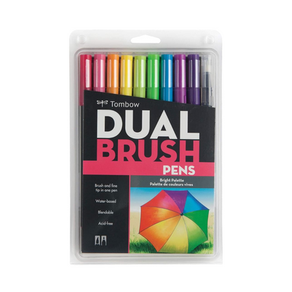 TOMBOW Pencil Brush Pen Dual Brush Pen ABT 10 Color Set Bright AB-T10CBR
