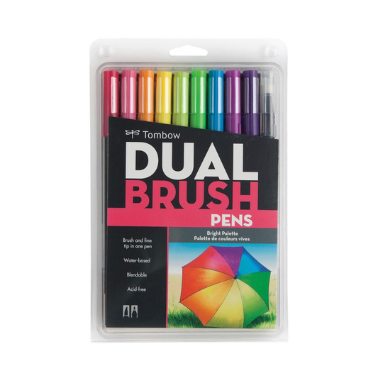 TOMBOW Pencil Brush Pen Dual Brush Pen ABT 10 Color Set Bright AB-T10CBR