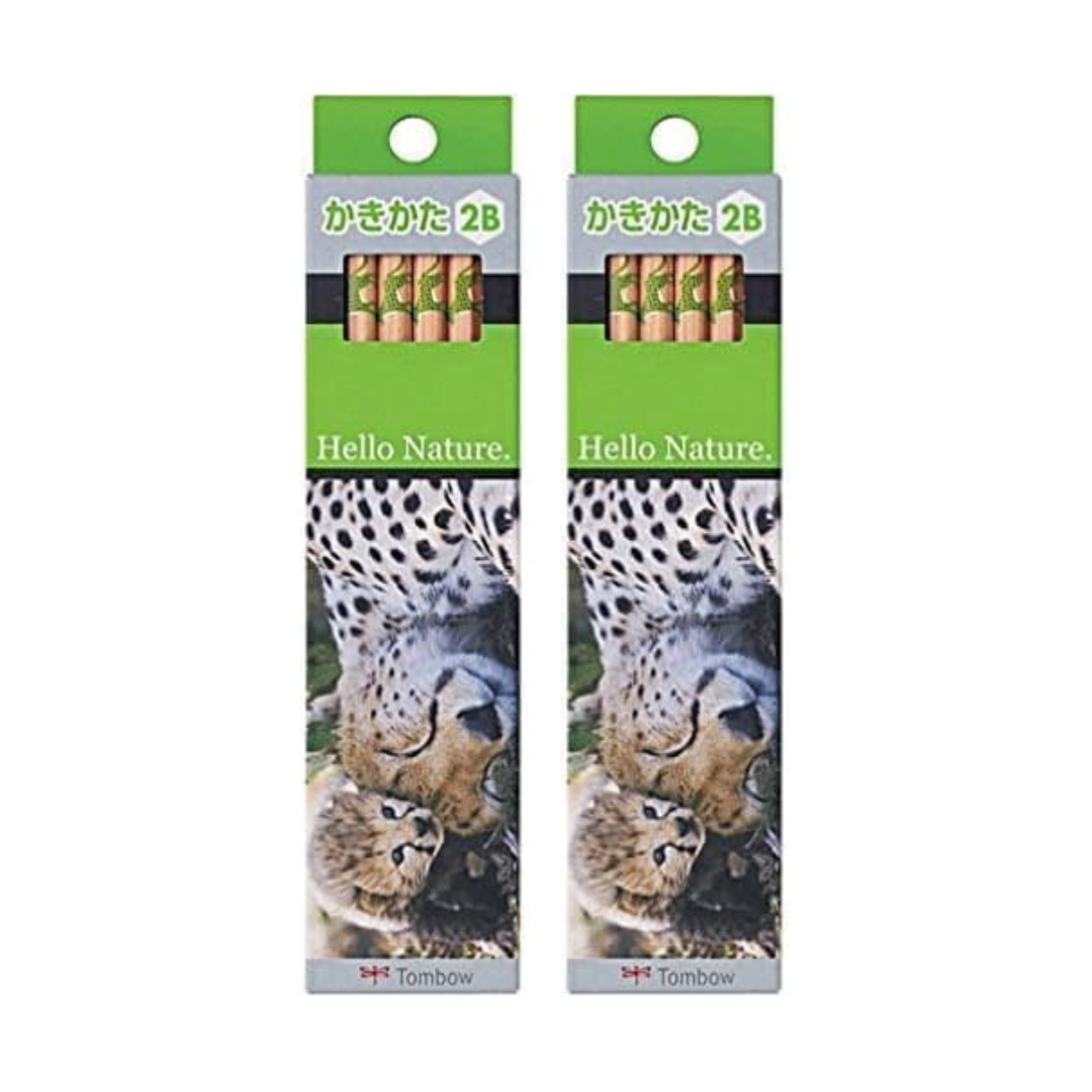 Tombow Hello Nature KB-KHNCH2B Pencil, 2B, Cheetah, 1 Dozen (x2)