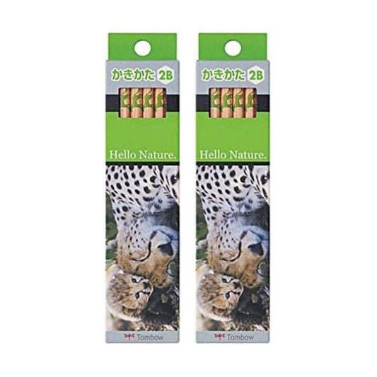 Tombow Hello Nature KB-KHNCH2B Pencil, 2B, Cheetah, 1 Dozen (x2)
