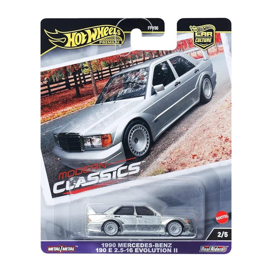 Hot Wheels Car Culture Modern Classics Mercedes Benz 190 E 2.5-16 Evolution II Vehicle Toy Mini Car  Silver HRV98