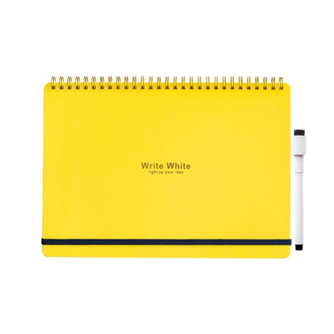 Gakken Sta:ful ww White Whiteboard Notebook, B5, Yellow