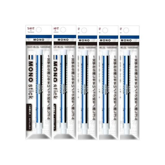Tombow Pen Eraser Mono Stick Mono Color 5 Pens (MONO-Eraser Pen Shape) Retractable Holder Eraser JCC-121A-5P